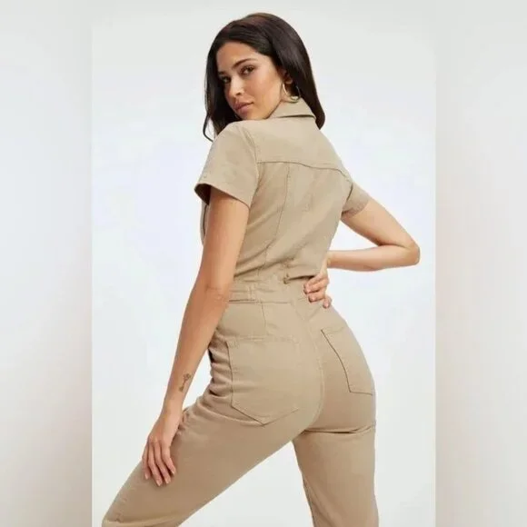 Good American Fit For Success Jumpsuit Khaki - Picture 2 of 7